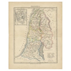 Antique Map of Palestine by Petri, c.1873