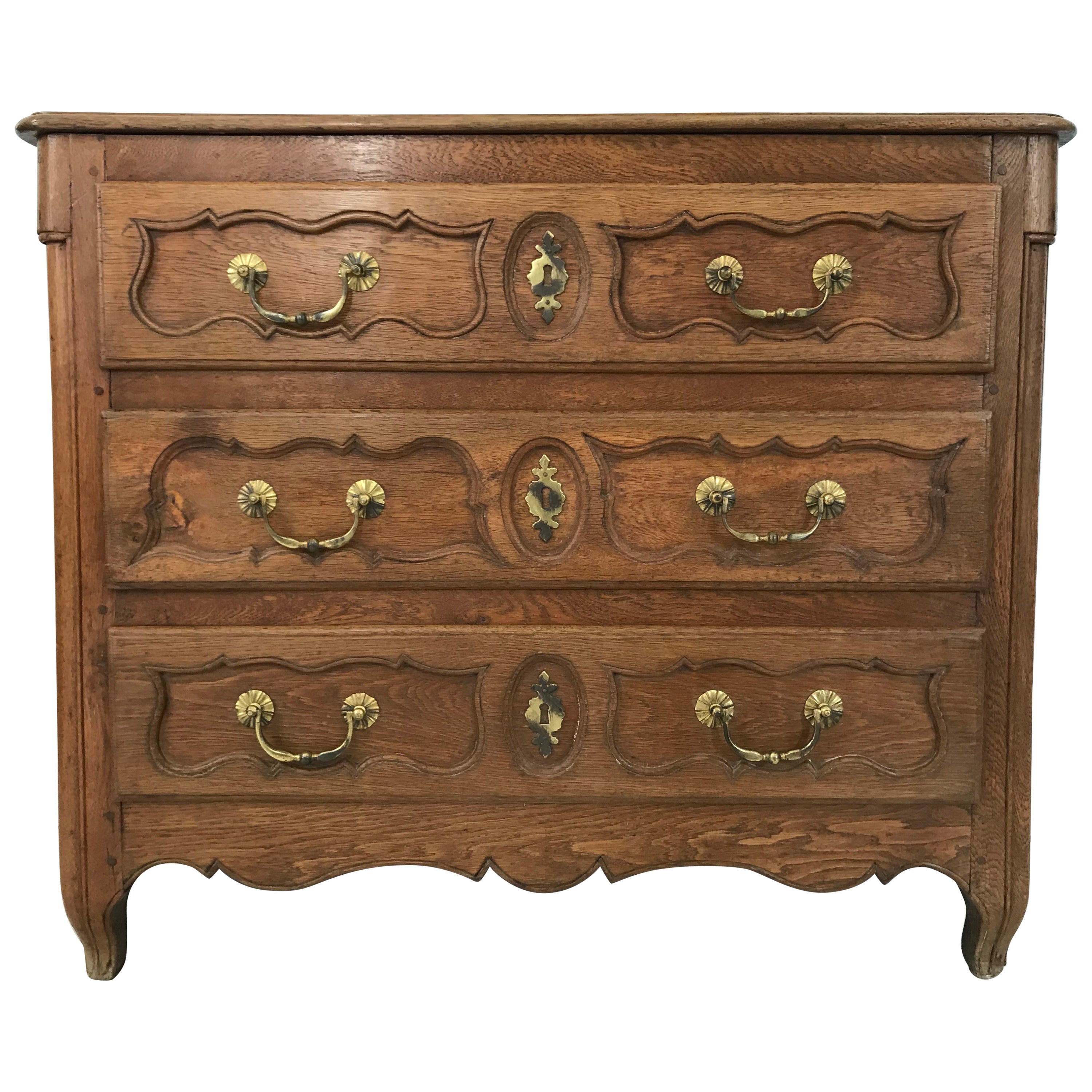 Louis XV Chest of Drawers in Light Oak 18th Century For Sale