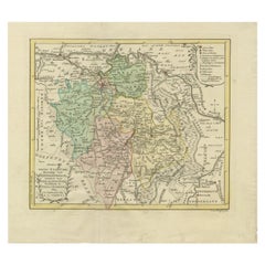 Antike Karte eines Teils des ehemaligen Herzogtums Brabant von Van Baarsel, 1803