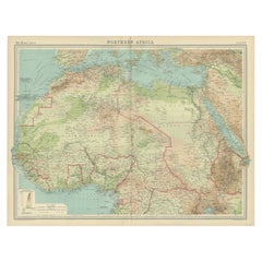 Vintage Map of Northern Africa by Bartholomew, 1922