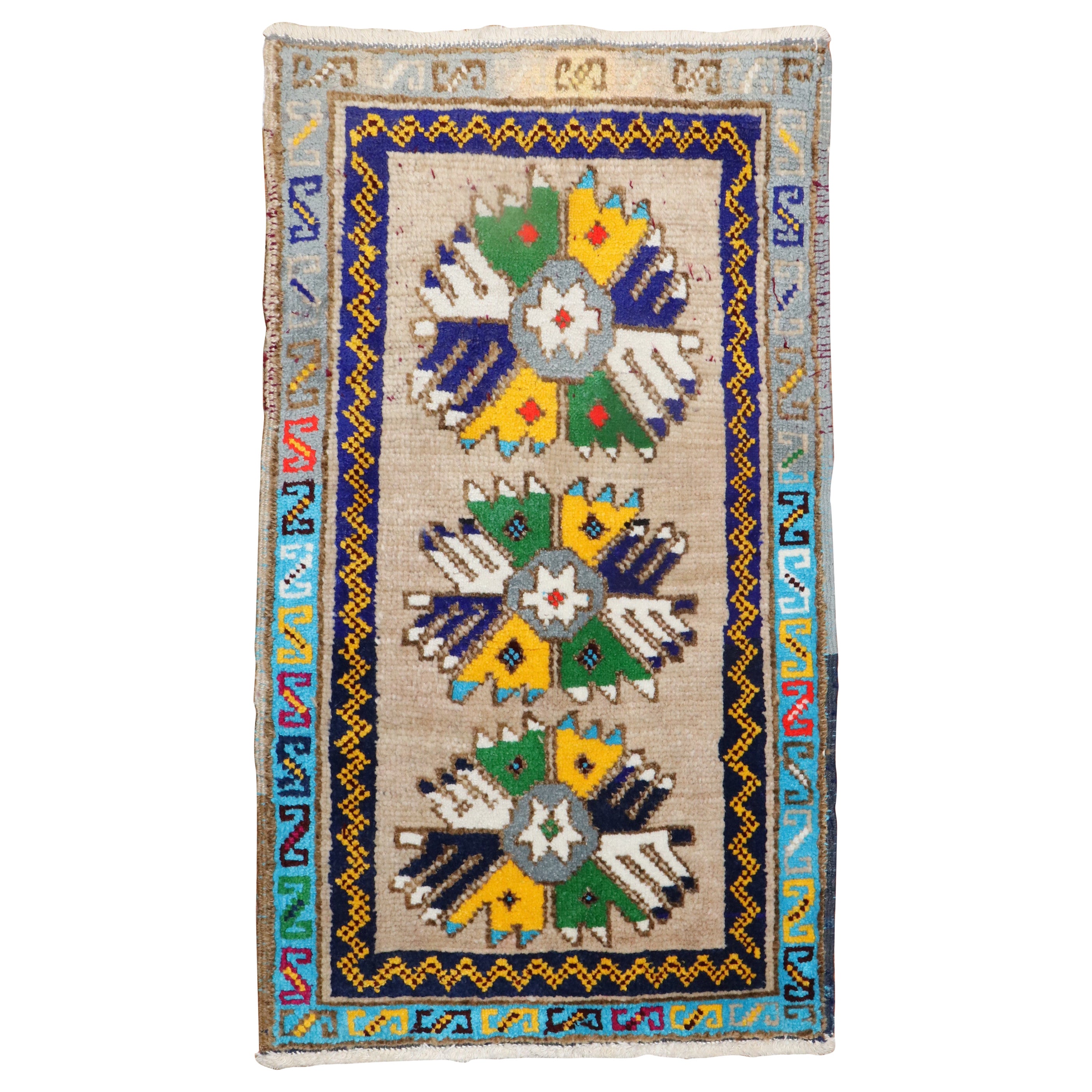 Quirky Turkish Anatolian Rug