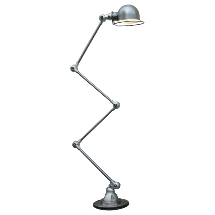 Jean Louis Domecq Jielde Vintage French Industrial 4 Arms Brushed floor Lamp 