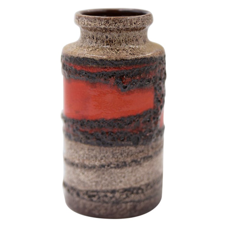 Vintage Original West-German Ceramic Fat Lava 203/18 Vase from Scheurich, 1970s