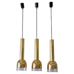 Used Set of Three Mid-Century Modern Pendant Lamps by Glashütte Limburg Germany 1970s