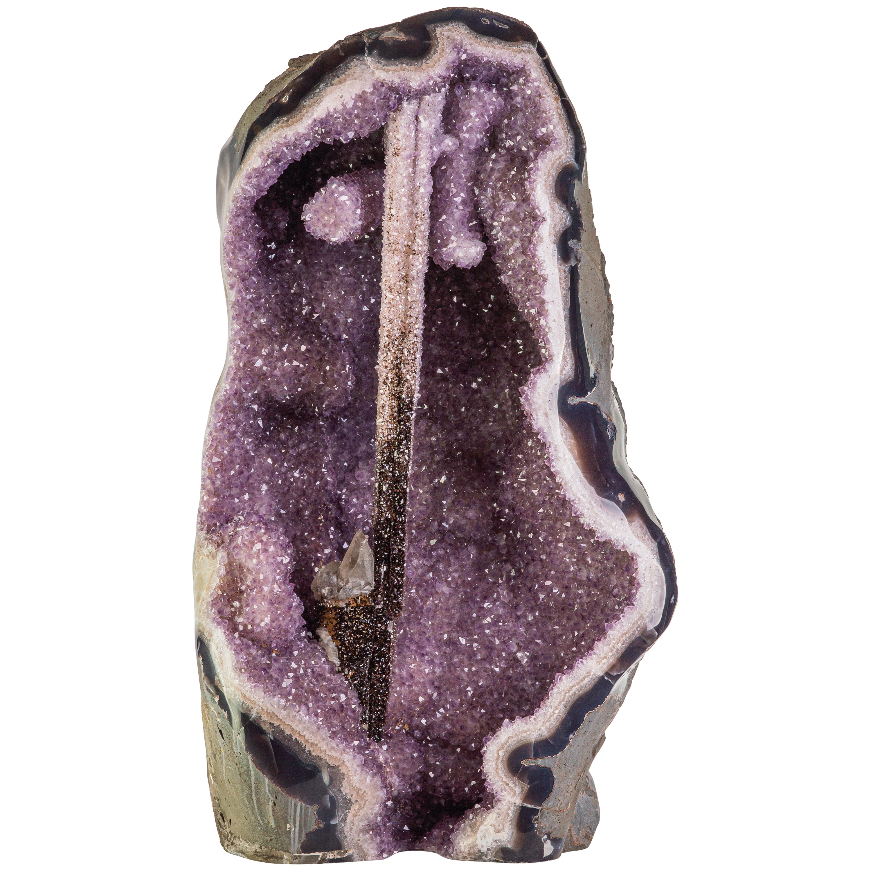 Exceptional “Excalibur” Amethyst Formation, Calcite, Agate, Quartz