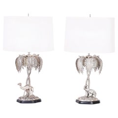 Pair of Figural Palm Tree Table Lamps