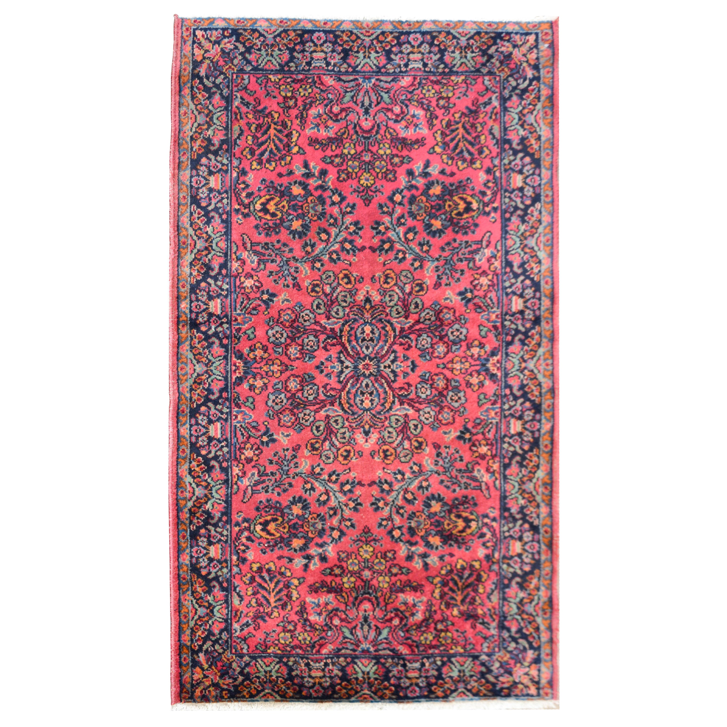 Square Kirman Style Floral Wool Rug by Karastan, Style 742, 20th