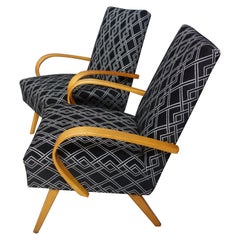 Black Fabric Chairs by Jaroslav Smidek, 1960s