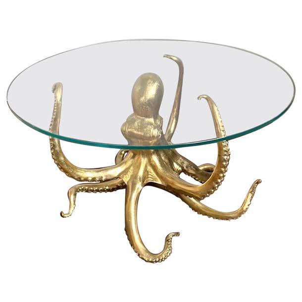 Striking Sculptural Octopus Gilt Bronze Center or Dining Table For Sale ...