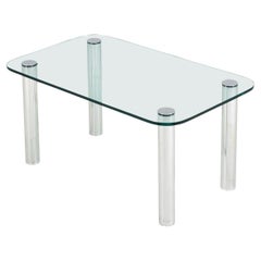 Vintage Pace Collection Chrome And Glass Dining Table, 1970