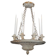 Early 19th Century Swedish Painted Wooden Neoclassical Chandelier