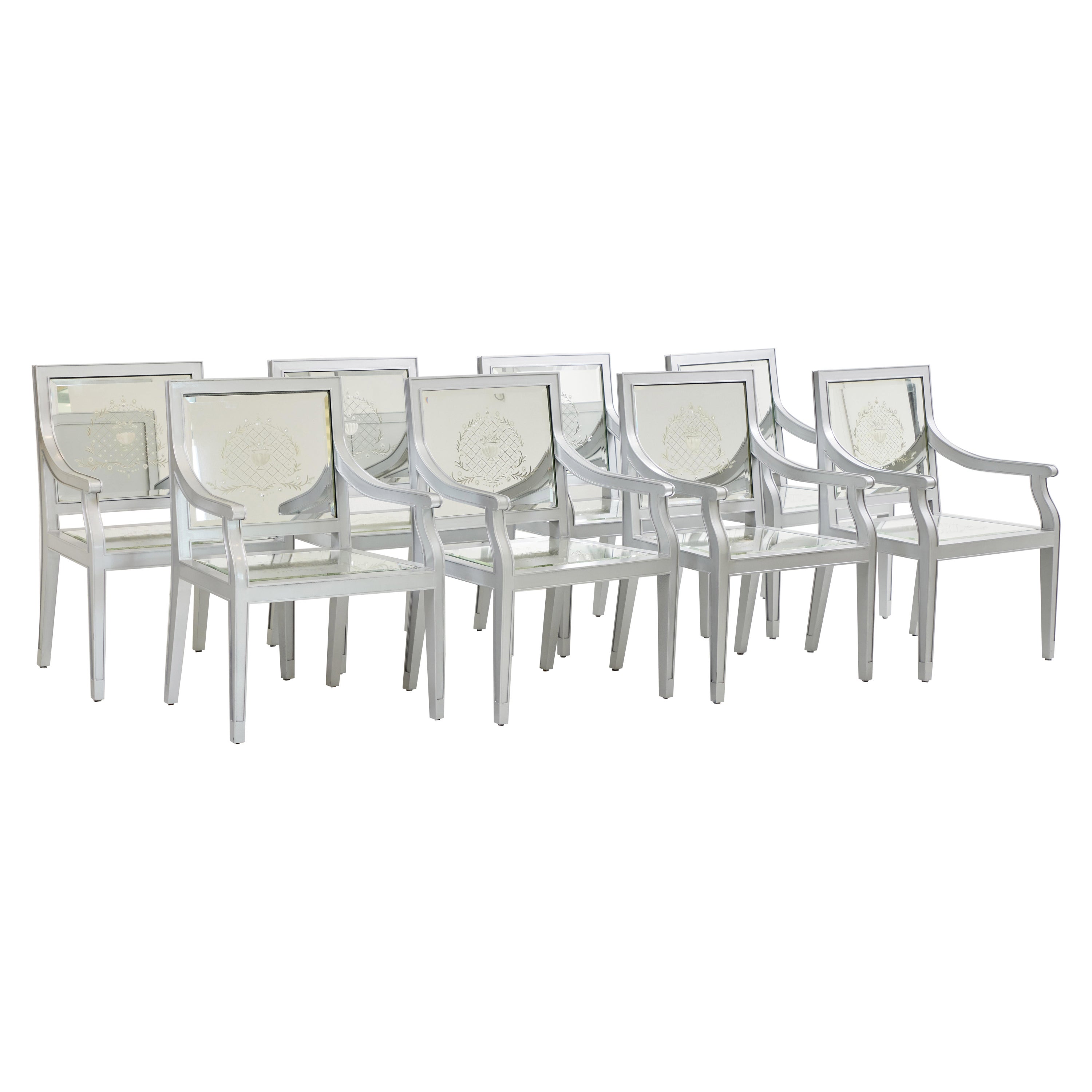 Pair of Mirrored Dining Chairs by Philippe Starck For Sale