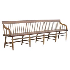 Used Spindle Back Pine Wood Deacons Windsor Farm Bench