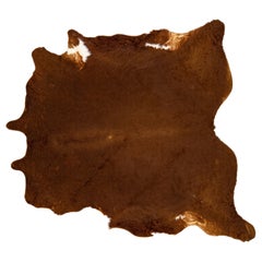 Modern Handmade Rustic Designed Brown Cowhide Rug