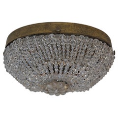 Vintage Beautiful and Rare Small 1930's Beaded Flush Mount Light