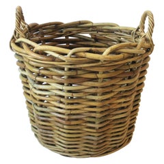 Wicker Rattan Basket with Handles
