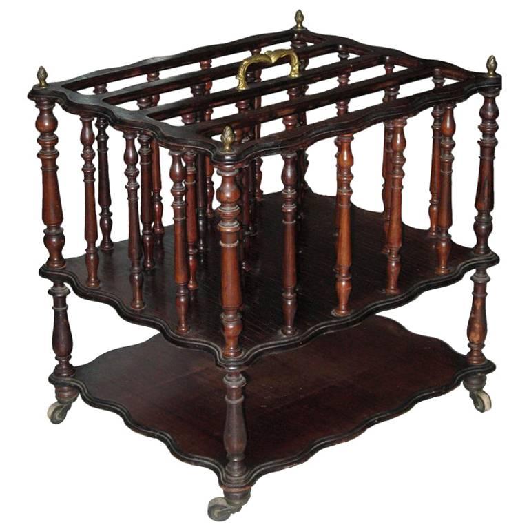 19th Century Rosewood  Magazine Stand/Canterbury For Sale