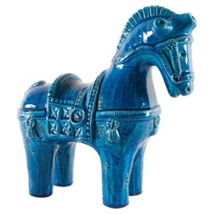 Italienische keramische Pferdfigur aus italienischer Keramik von Aldo Londi für Bitossi, 1960er Jahre