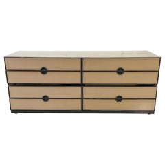 Lacquered & Glass Accented Six Drawer Dresser