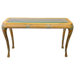 Casa Stradivari Hand Carved Banded Sheaths of Wheat Console Table