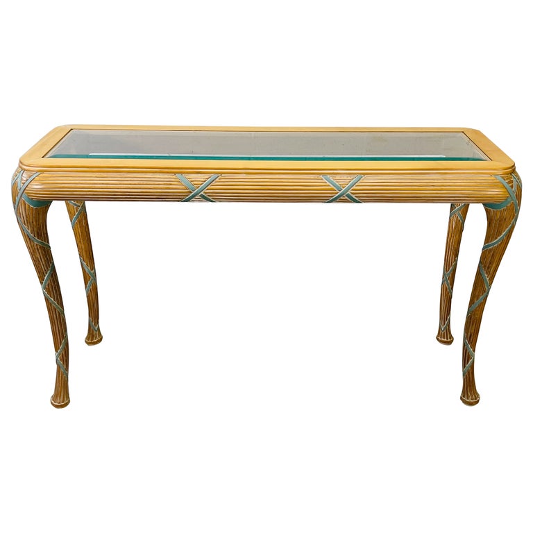 Casa Stradivari Hand Carved Banded Sheaths of Wheat Console Table For Sale