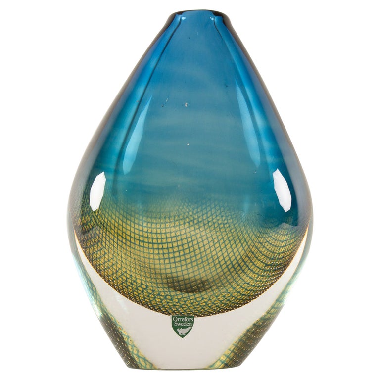 Mid-Century Kraka Glass Vase by Sven Palmqvist for Orrefors, 1960s For Sale