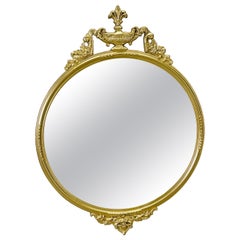Federal Style Gilt Painted Wood Round Wall Mirror