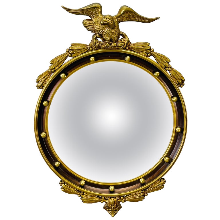Federal Style Convex Wall Mirror with Eagle For Sale at 1stDibs