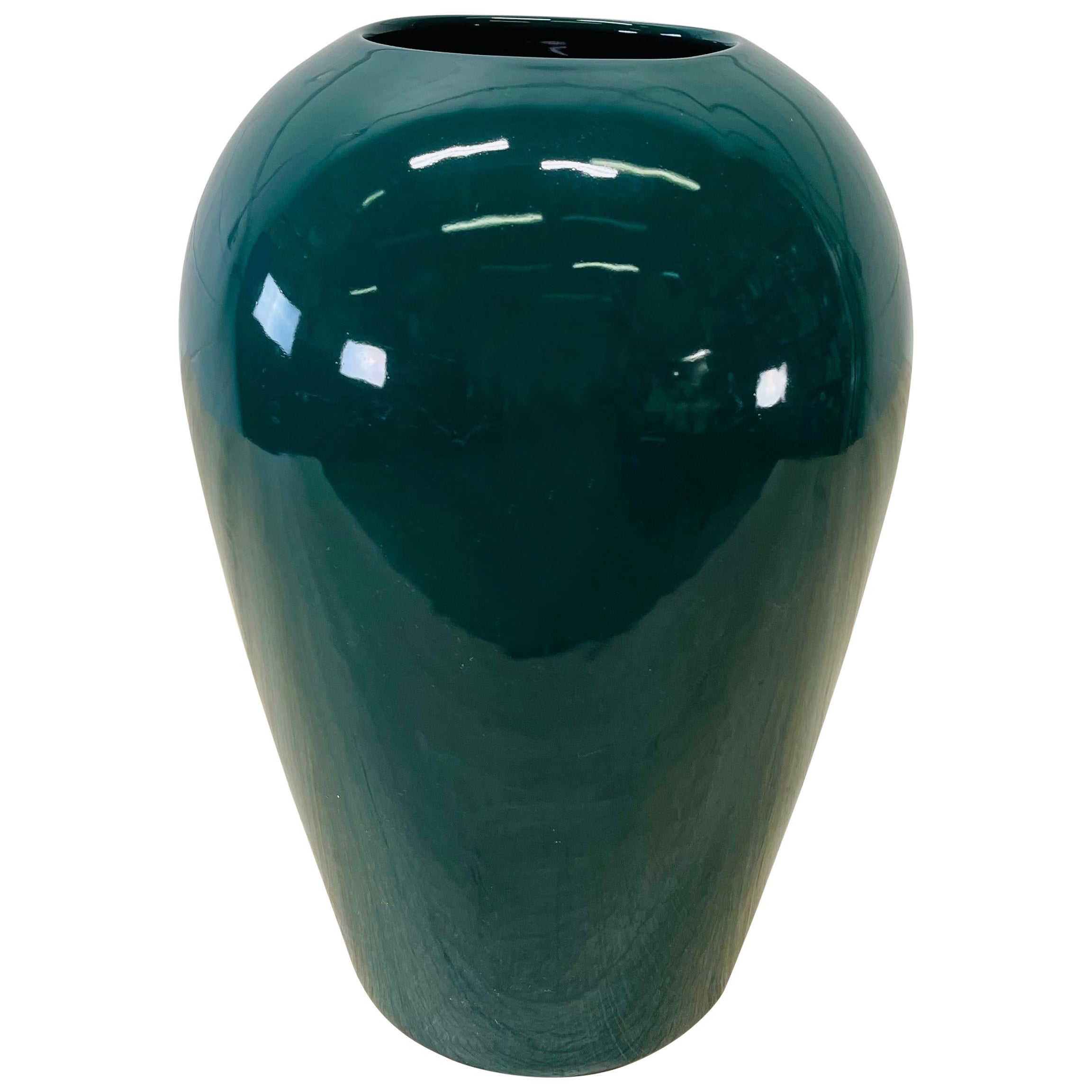 1970s Haeger Green Ceramic Vase For Sale