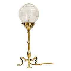 Jugendstil Table Lamp with Original Glass Shade, Vienna, Around 1910s