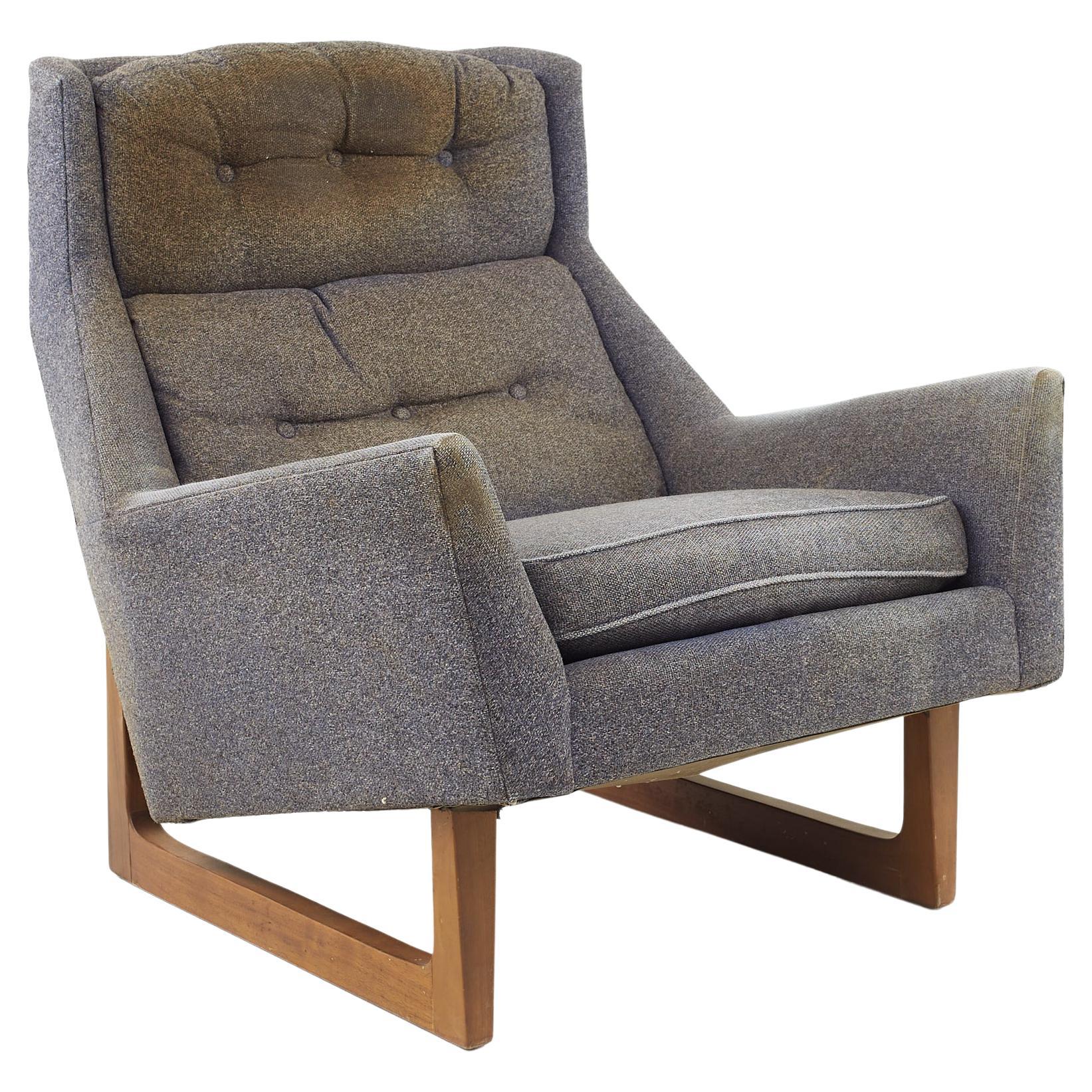 Adrian Pearsall for Craft Associates Style Mid Century Walnut Lounge Chair For Sale