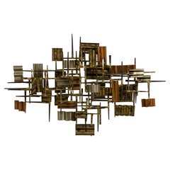 William Bowie Mixed Metals Brutalist Wall Sculpture