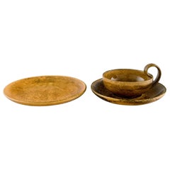 Kähler, Denmark, Egoist Tea Set in Glazed Stoneware, Mid-20th C