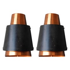 Bent Karlby “Østerport" Wall Lights, Copper, Lacquered Metal, Lyfa Denmark 1960s
