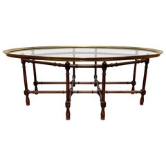 Baker Furniture Fretwork and Brass Coffee Table, Circa 1950s