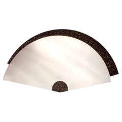 Maiohgi Contemporary Fan Shaped Wall Mirror Limited Edition Black Star Stone