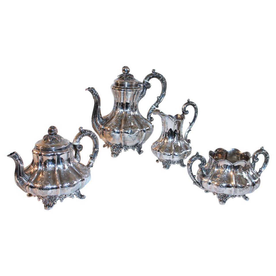 Monumental Handarbeit Sterling Silver 6 Piece Tea Service at 1stDibs ...