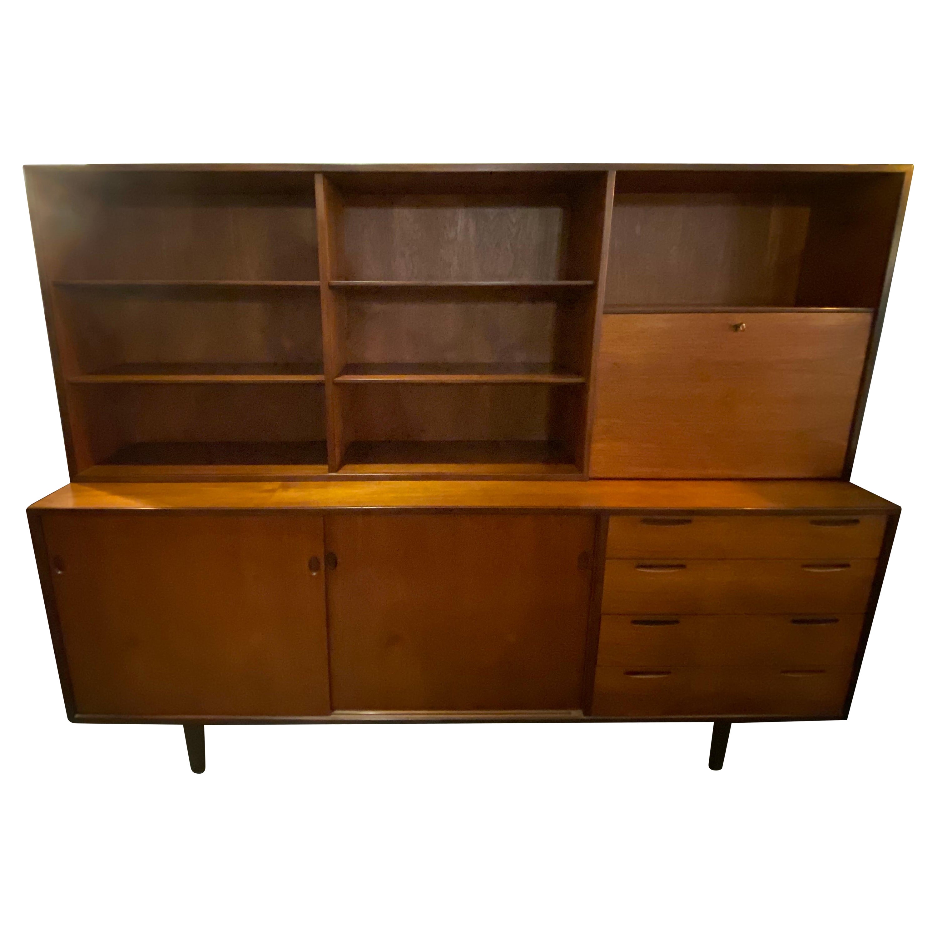 Danish Modern Credenza with Hutch by Kofod-Larsen for J Clausen 