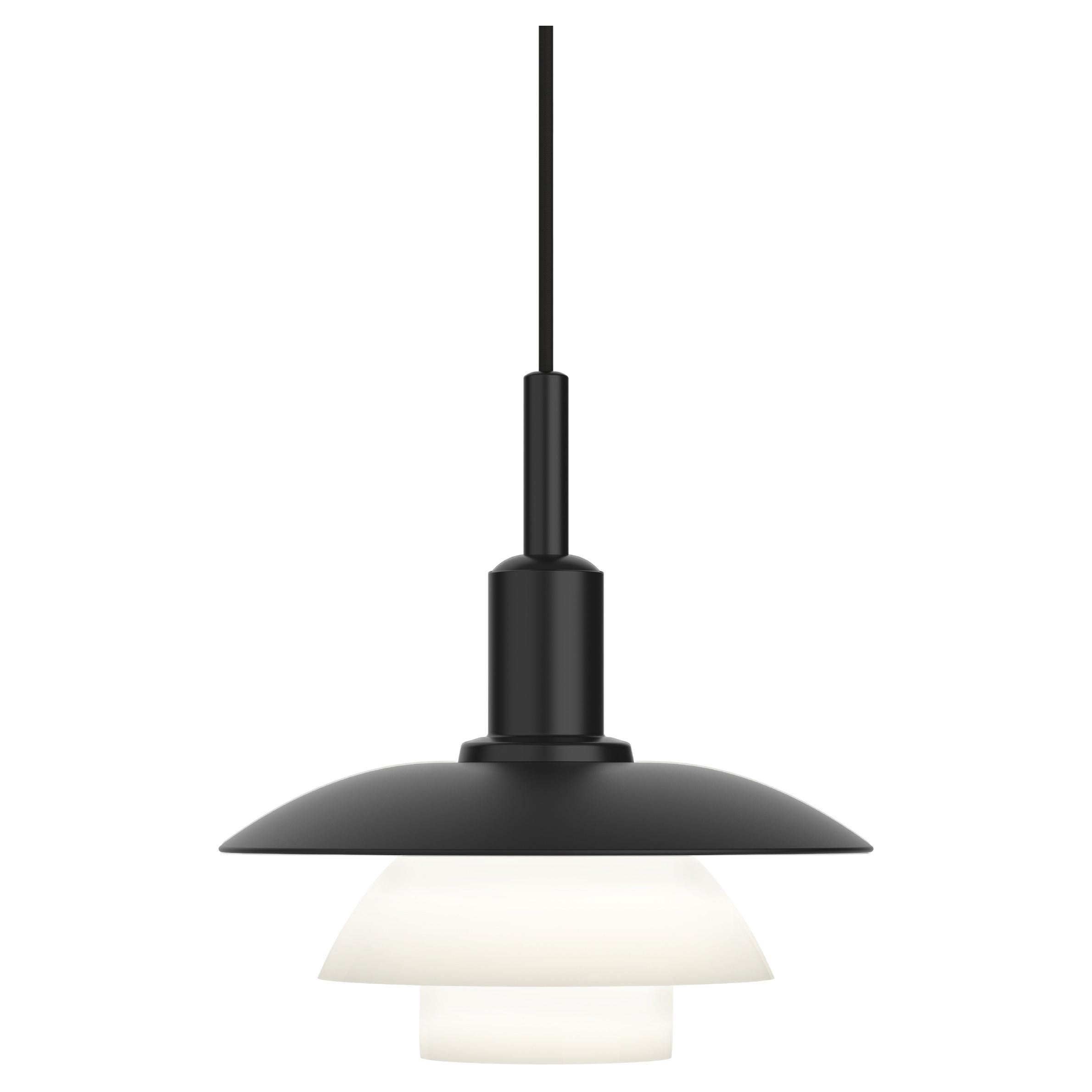 Poul Henningsen 'PH 3/3' Opaline Glass and Metal Pendant Lamp for Louis Poulsen