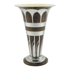 Lucien Gerfaux France 1930s Art Deco Uplight Table Metal Lamp
