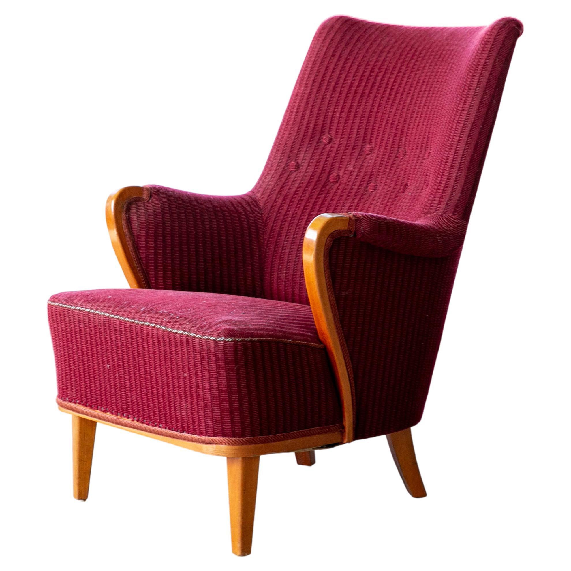 Fauteuil de salon suédois par Axel Larsson pour Hjalmar Jackson, années 1940