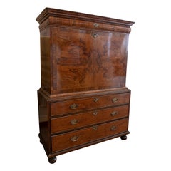 19th Century English Oak Root Writing Desk with Bronze Fittings