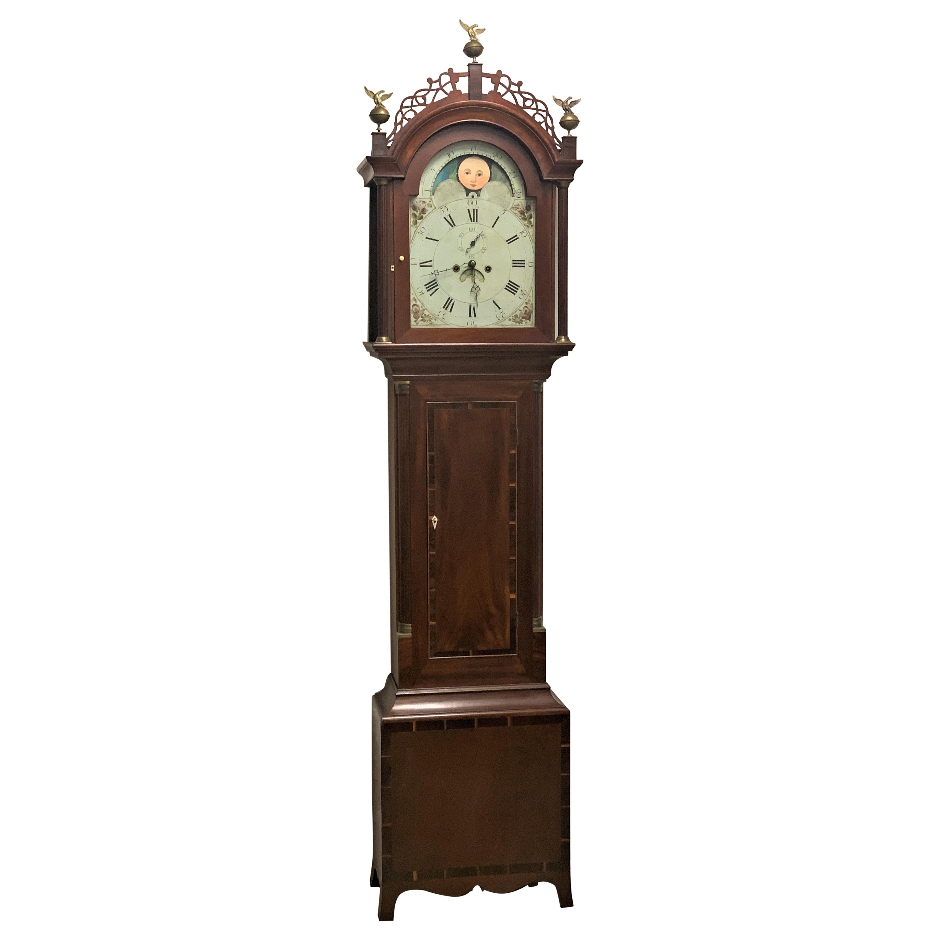Federal Mahogany and Rosewood Tall Case Clock circa 1805