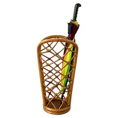 Italian Bamboo and Rattan Umbrella Holder