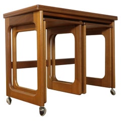 Mid-Century Modern Tri Form AH Mcintosh Teak Nesting Tables Side Table