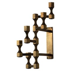 Gusums Bruk, Wall Mounted Candelabra, Brass, Sweden, 1970s