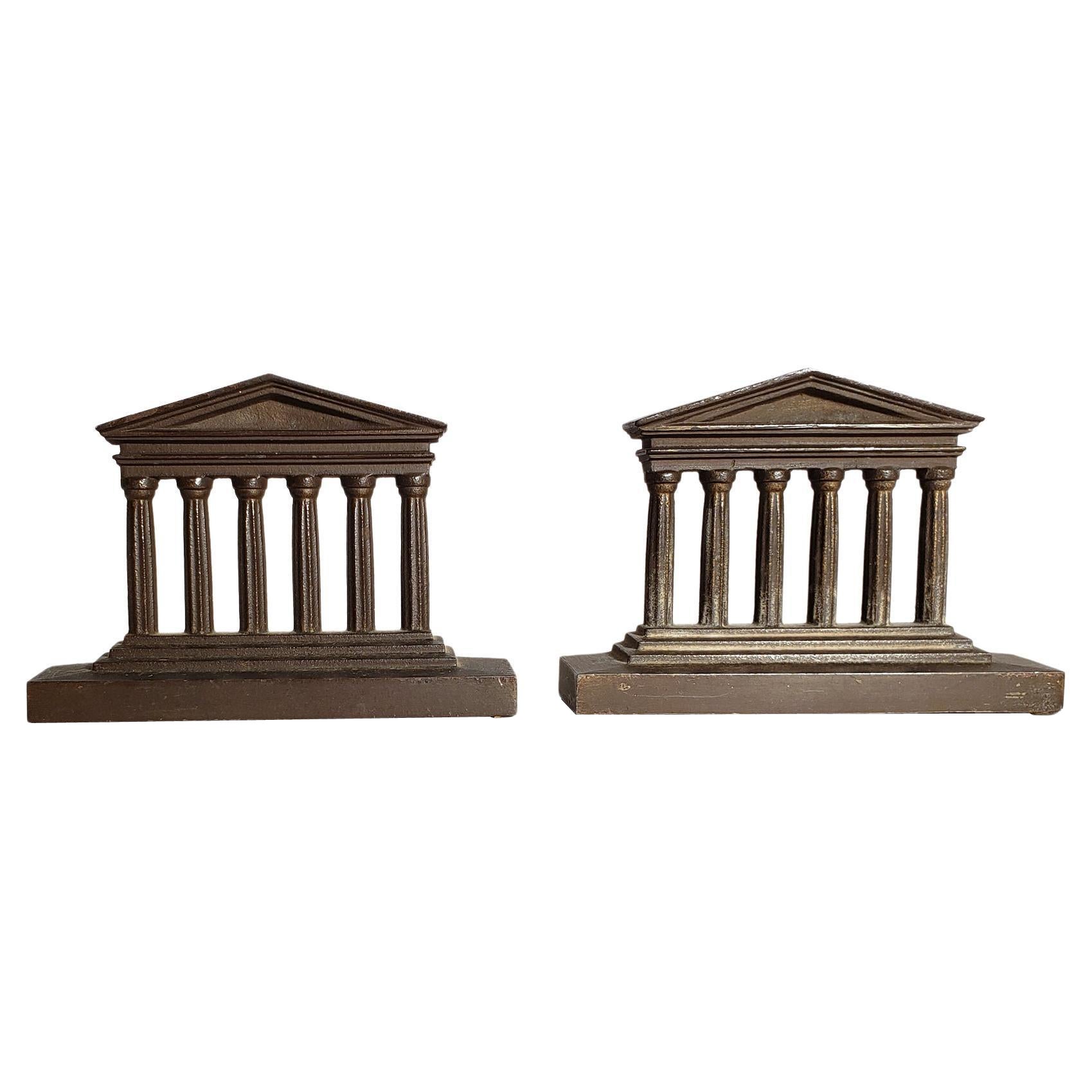 Bradley & Hubbard Bookends-Ancient Greek Temple Columns & Arch For Sale