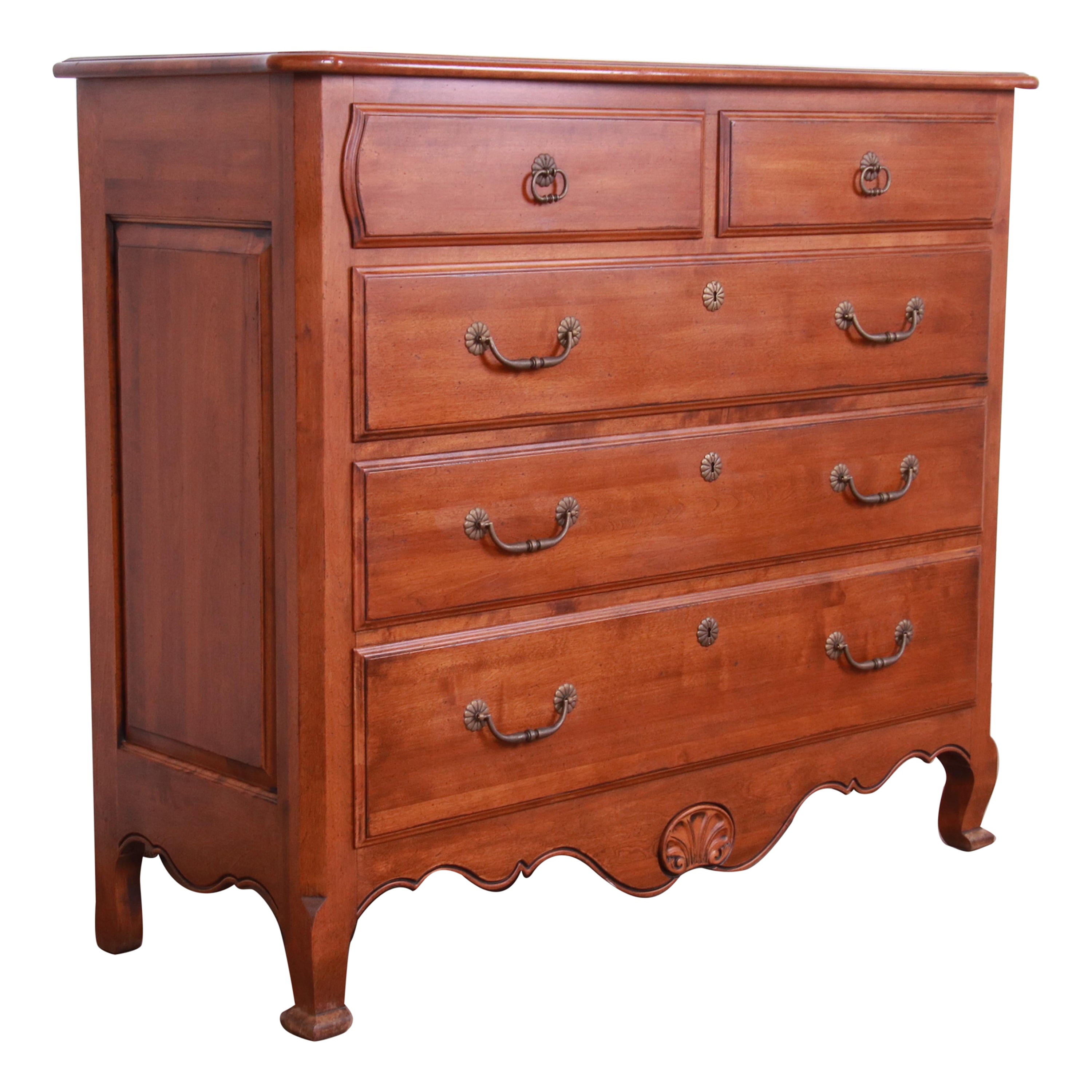French Provincial Louis XV Solid Maple Chest of Drawers