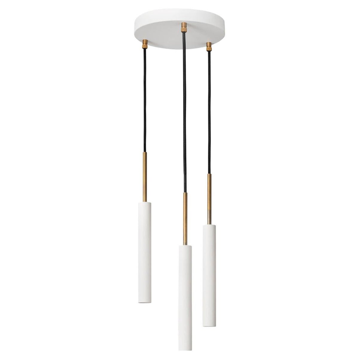 Johan Carpner Stav 3 White Brass Celing Lamp by Konsthantverk For Sale