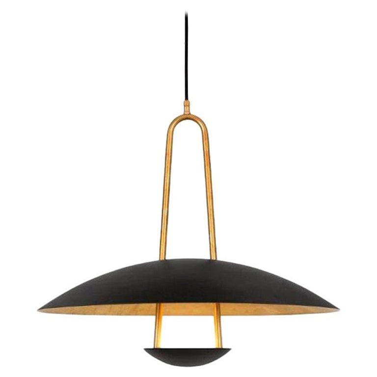 Johan Carpner Satellit 55 Brass Black Celling Lamp by Konsthantverk For Sale